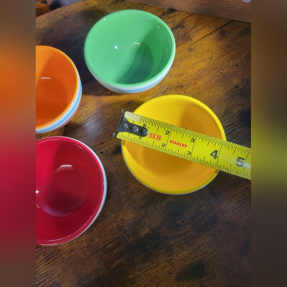 Sonoma Colorful Striped Ceramic Bowl Set of 4 - Picture 6 of 7